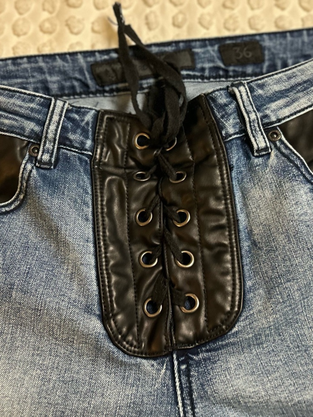 Wornstar Blue Jeans with Black Lace-Up fly - Picture 5 of 8